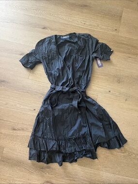 SUNNER Blue Ruffle Wrap Dress/Tunic